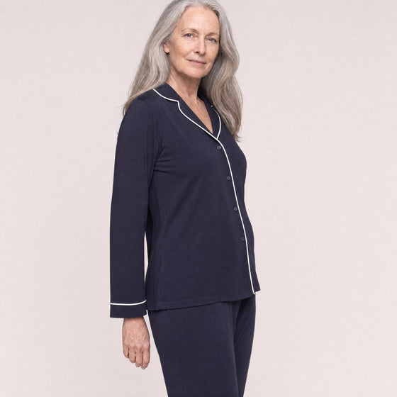 Button Front Long Sleeve Top
