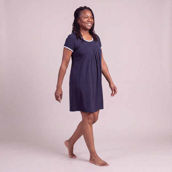 Pleated Front Short Sleeve Nightie