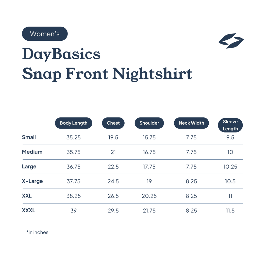 Cool-jams sleepwear size chart: how to measure neck, chest, sleeve, waist, hips and body length, with sizes S to 3X