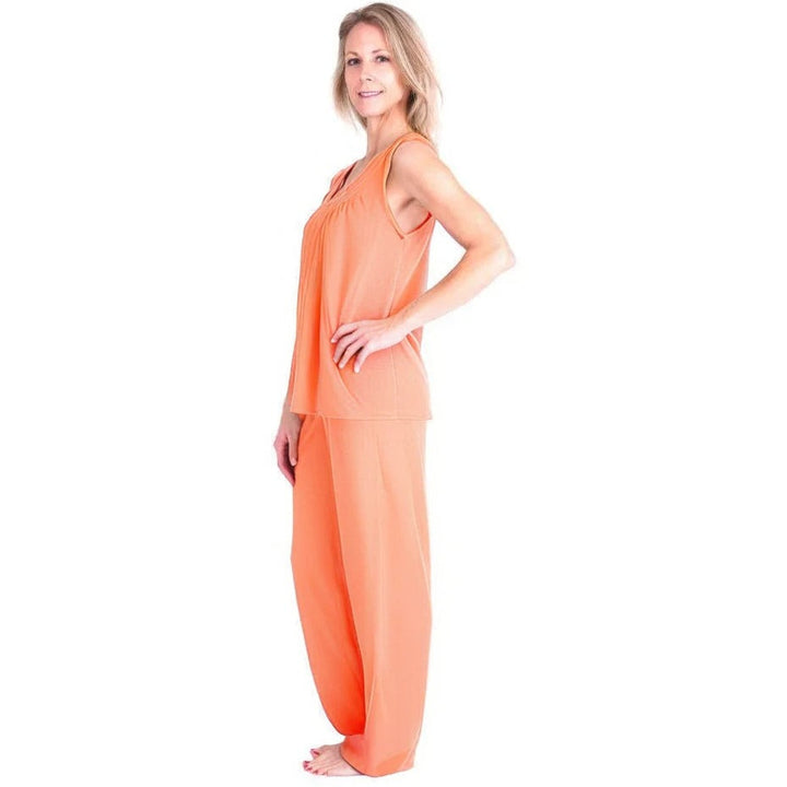 Women's Moisture Wicking Gathered Tank Drawstring Pant Pajama Set