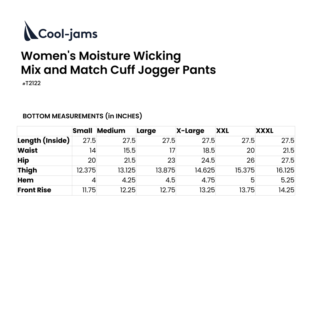 Women's Moisture Wicking Mix and Match Cuff Jogger Pant