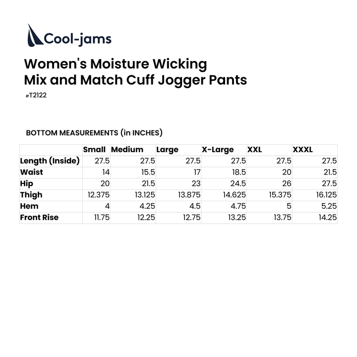 Women's Moisture Wicking Mix and Match Cuff Jogger Pant