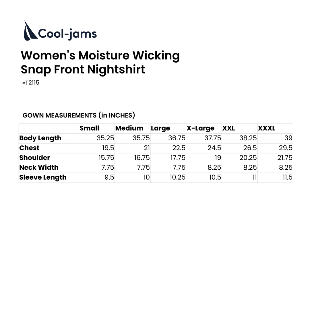 Women's Moisture Wicking Snap Front Nightshirt