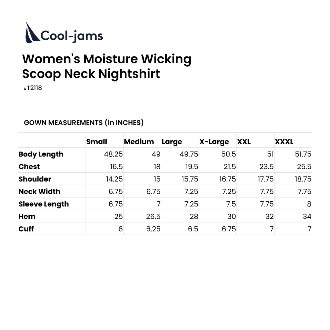 Women's Moisture Wicking Scoop Neck Nightshirt