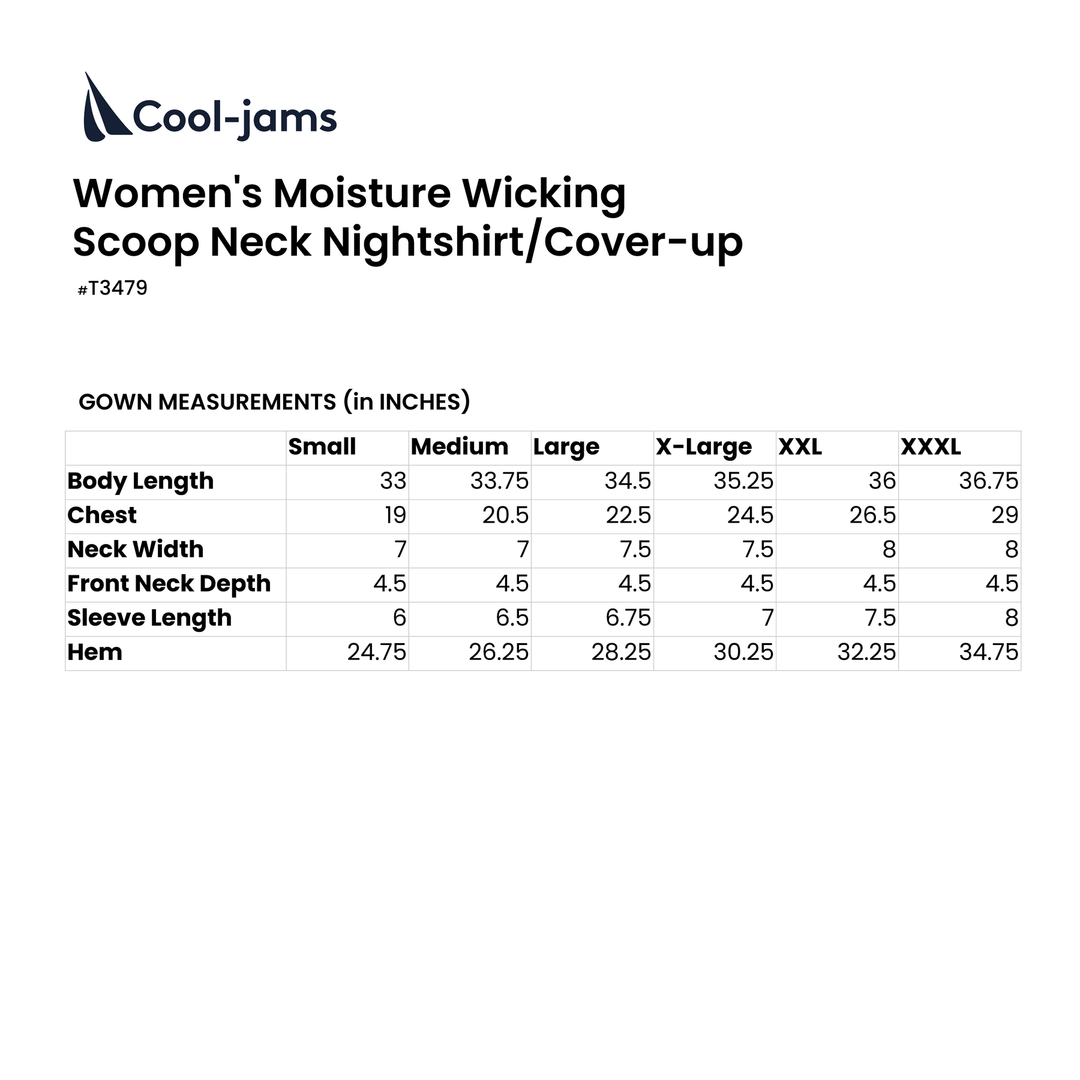 Women's Moisture Wicking Scoop Neck Nightshirt/Cover-up