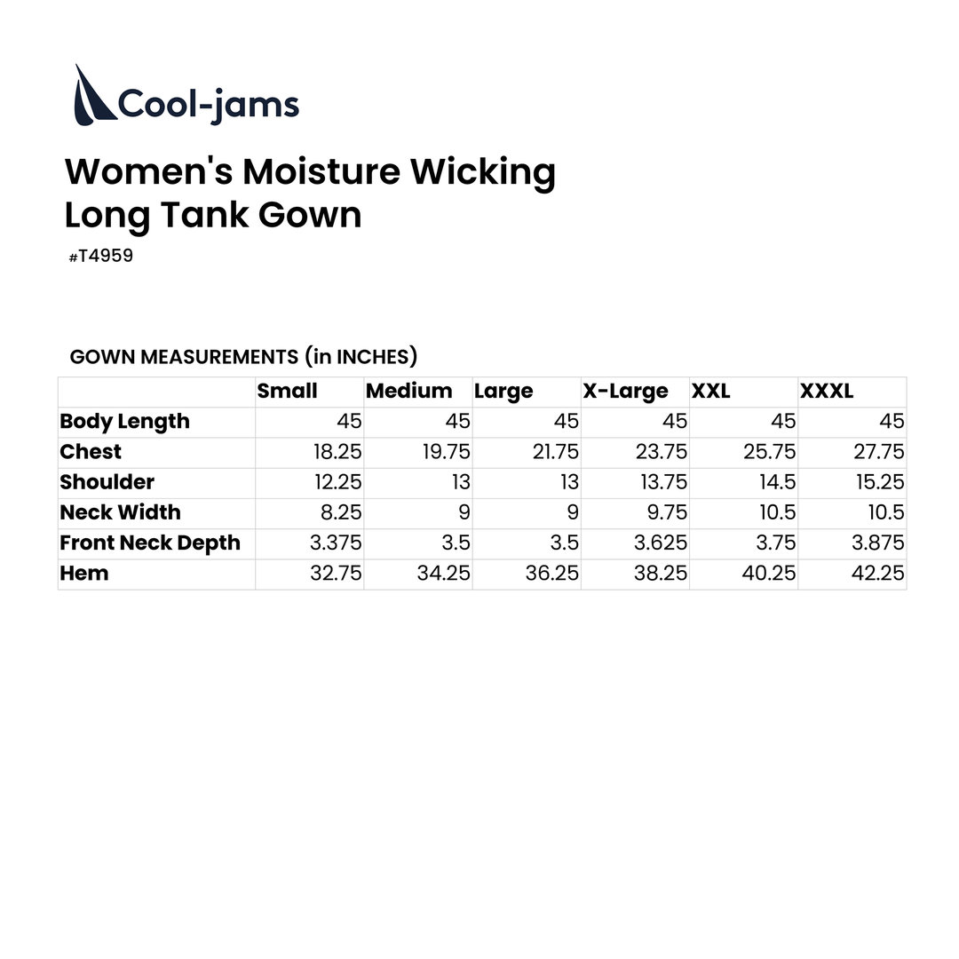 Women's Moisture Wicking Long Tank Gown