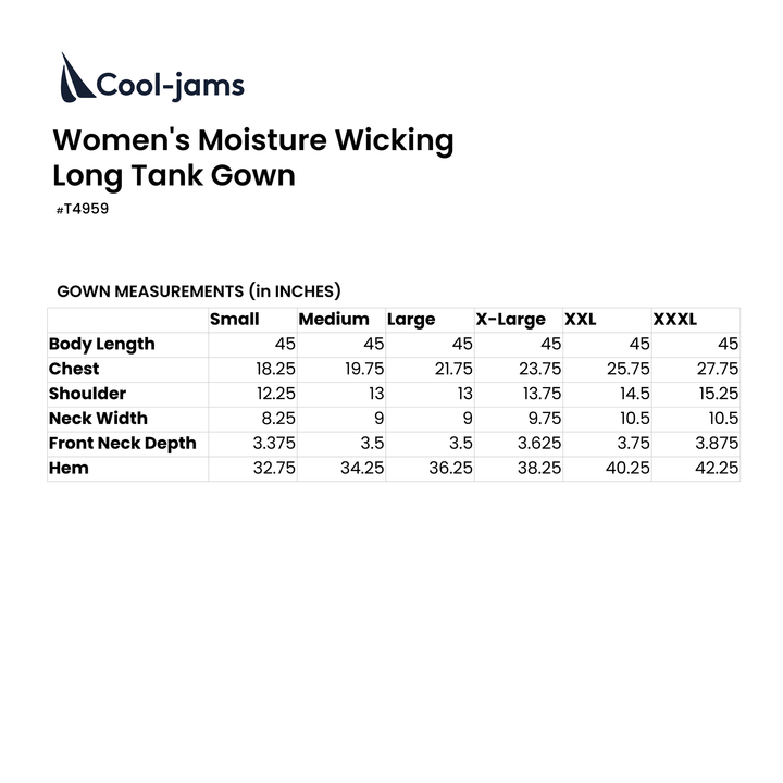 Women's Moisture Wicking Long Tank Gown