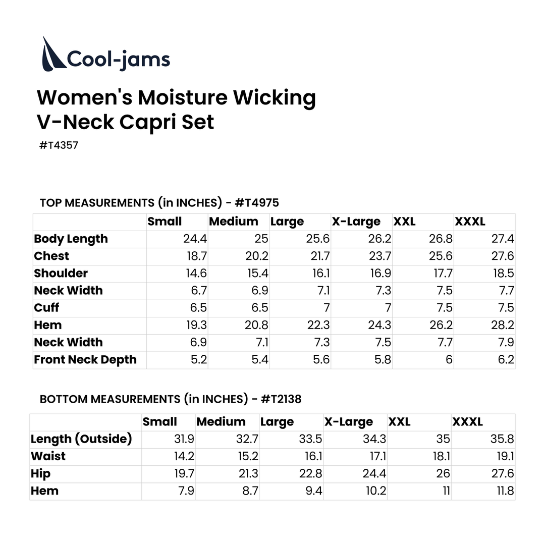 Women's Moisture Wicking V-Neck Capri Set