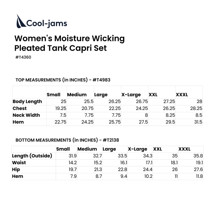 Women's Moisture Wicking Pleated Tank Capri Set