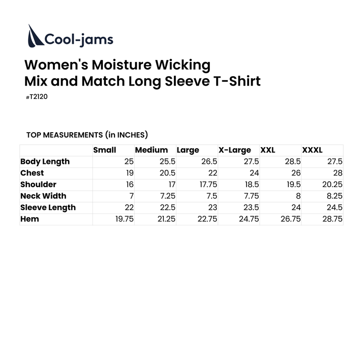 Women's Moisture Wicking Mix and Match Long Sleeve T-Shirt