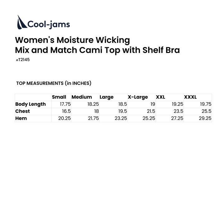 Women's Moisture Wicking Mix and Match Cami Top with Shelf Bra
