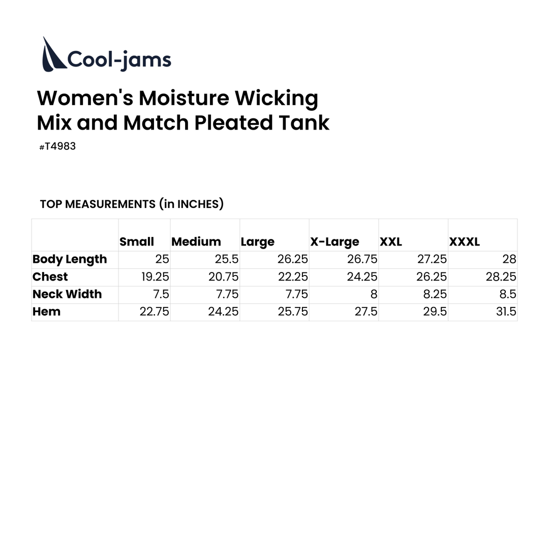 Women's Moisture Wicking Mix and Match Pleated Tank