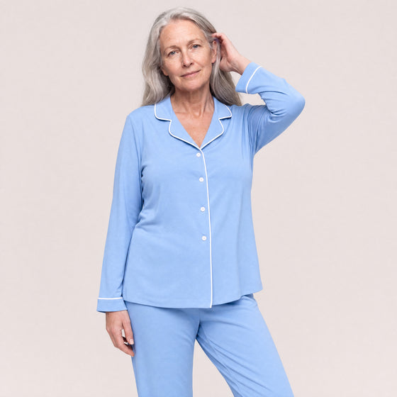 Button Front Long Sleeve Top