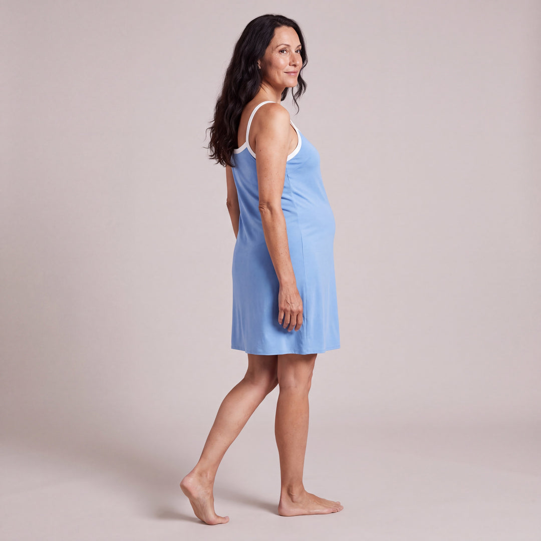 Sky-Blue Cool-jams DayBasics Cami Nightgown for women, breathable everyday sleepwear
