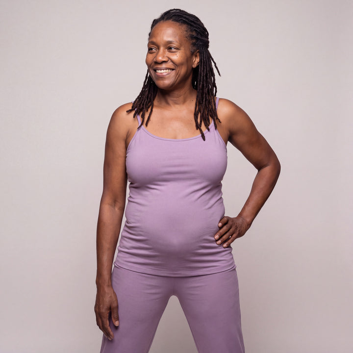 Violet Cool-jams DayBasics Cami Top with Shelf Bra for women, soft, breathable sleepwear for women