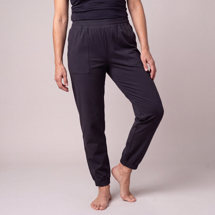 Black Cool-jams DayBasics Cuff Jogger Pants for women, soft everyday comfort