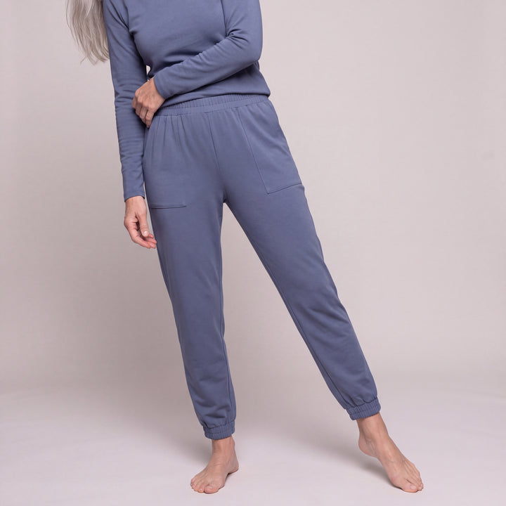 Dusk Blue Cool-jams DayBasics Cuff Jogger Pants for women, breathable everyday fabric