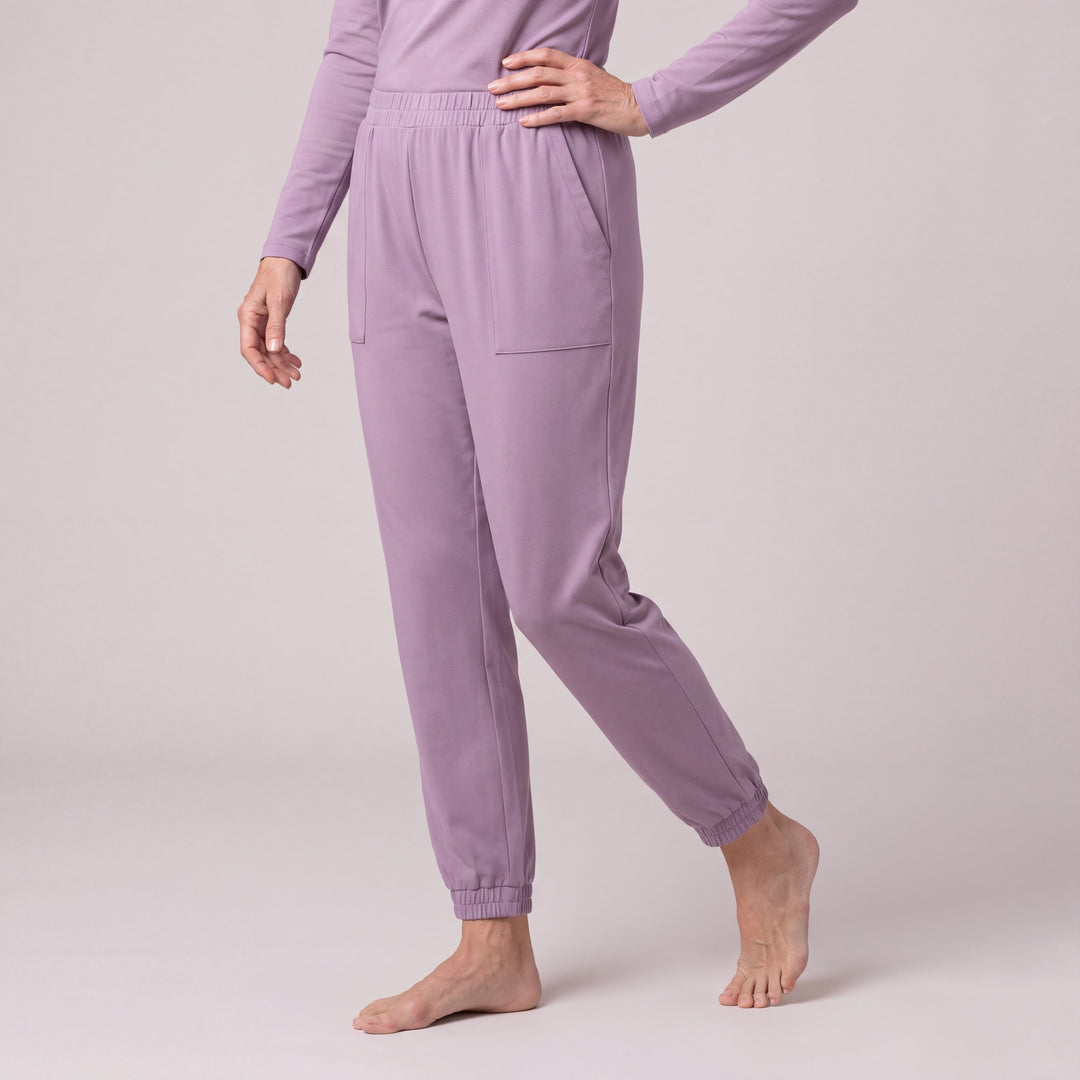 Violet Cool-jams DayBasics Cuff Jogger Pants for women, breathable everyday fabric
