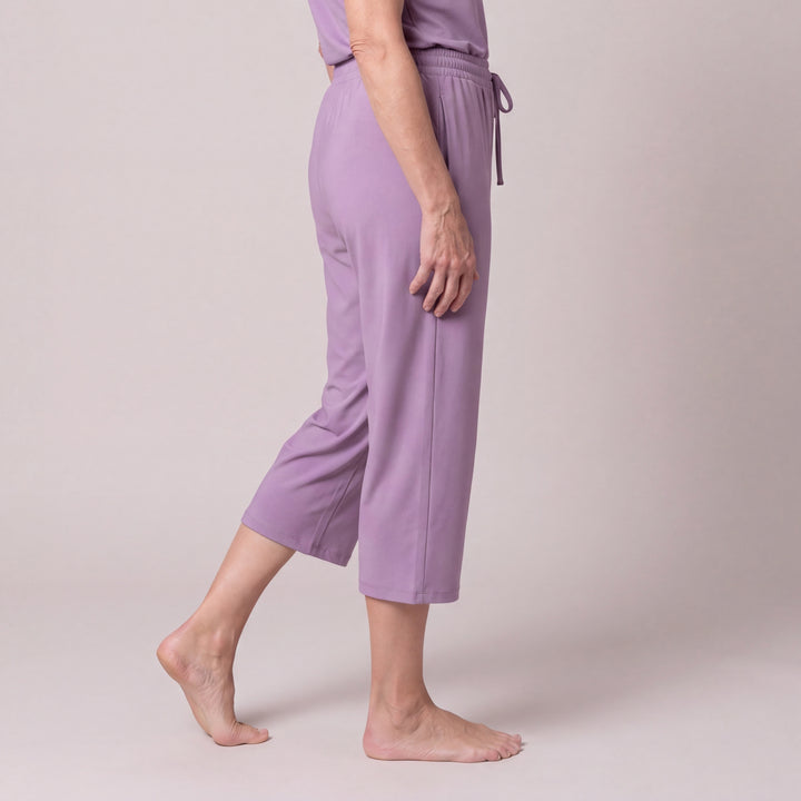 Violet Cool-jams DayBasics Drawstring Capri Pants for women, soft, breathable sleepwear for women