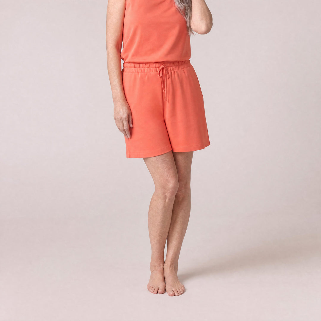 Coral Cool-jams DayBasics Drawstring Shorts for women, versatile lounge and sleepwear