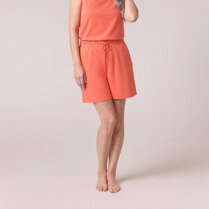Coral Cool-jams DayBasics Drawstring Shorts for women, versatile lounge and sleepwear