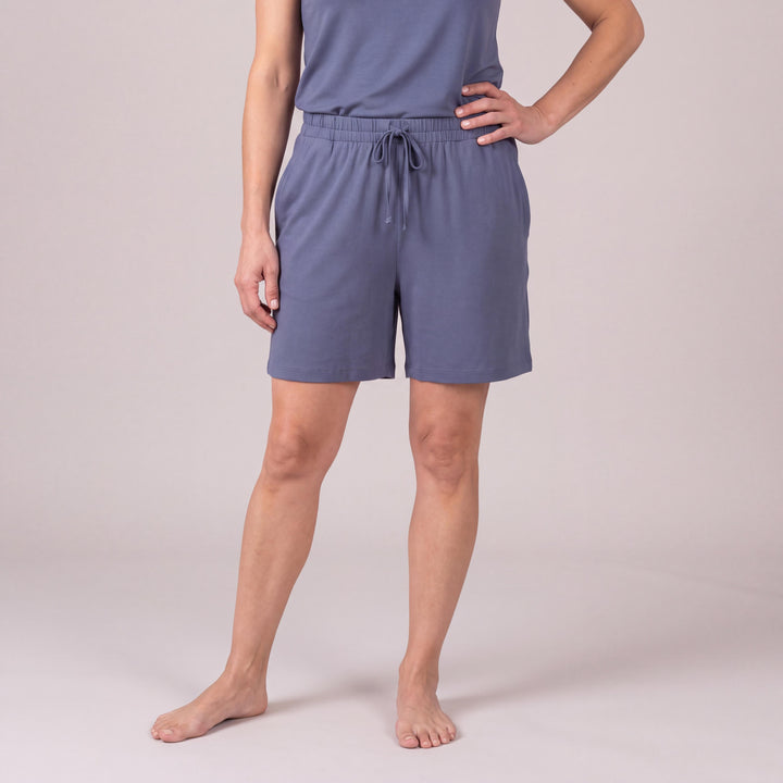 Dusk Blue Cool-jams DayBasics Drawstring Shorts for women, comfortable everyday sleepwear