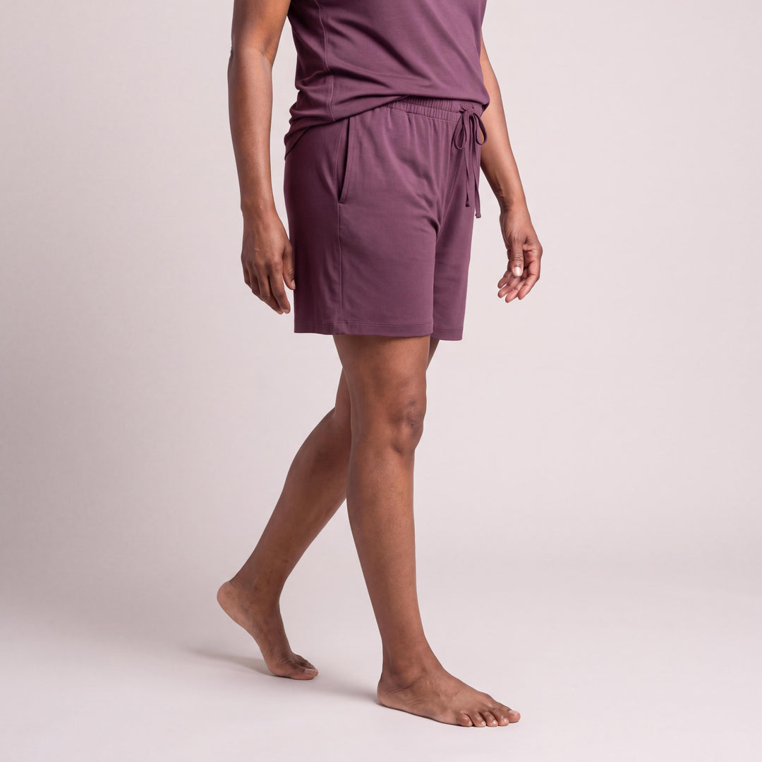 Merlot Cool-jams DayBasics Drawstring Shorts for women, lightweight DayBasics fabric