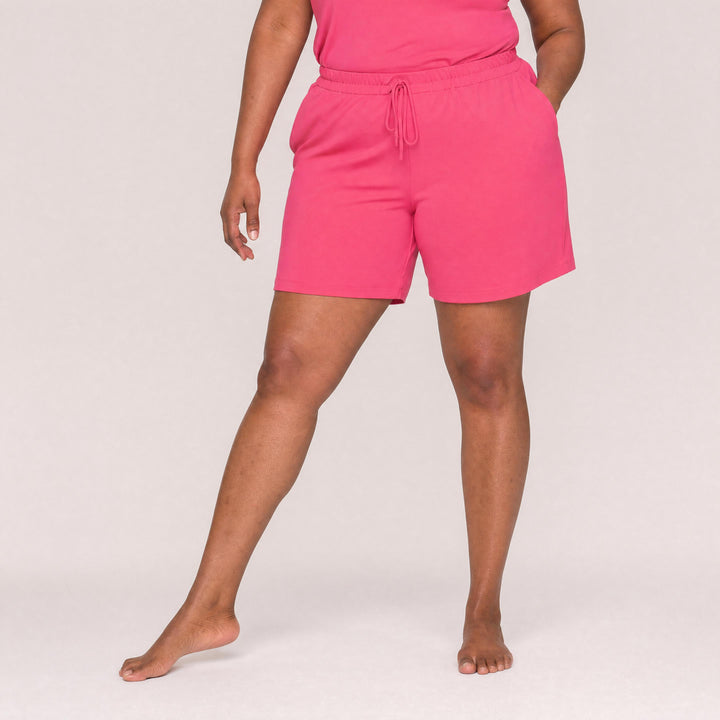 Raspberry Cool-jams DayBasics Drawstring Shorts for women, comfortable everyday sleepwear