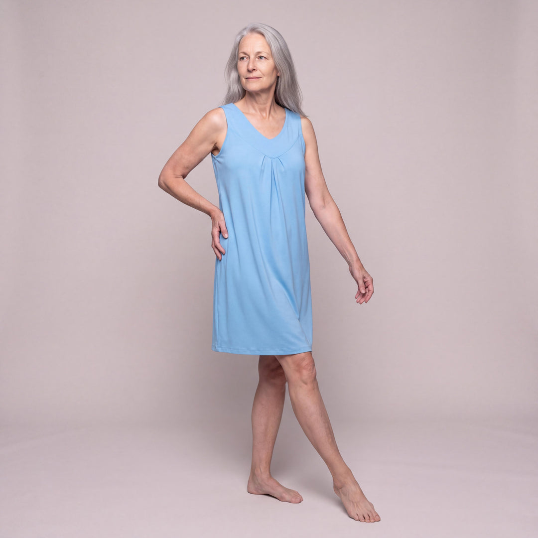 Island Cool-jams DayBasics Gathered Tank Nightgown for women, soft everyday sleepwear