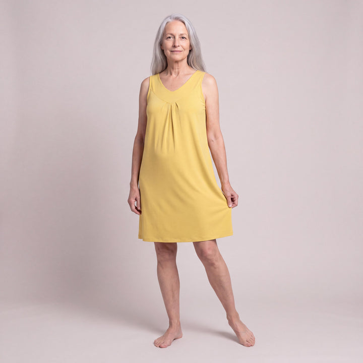Lemon Cool-jams DayBasics Gathered Tank Nightgown for women, gentle against the skin
