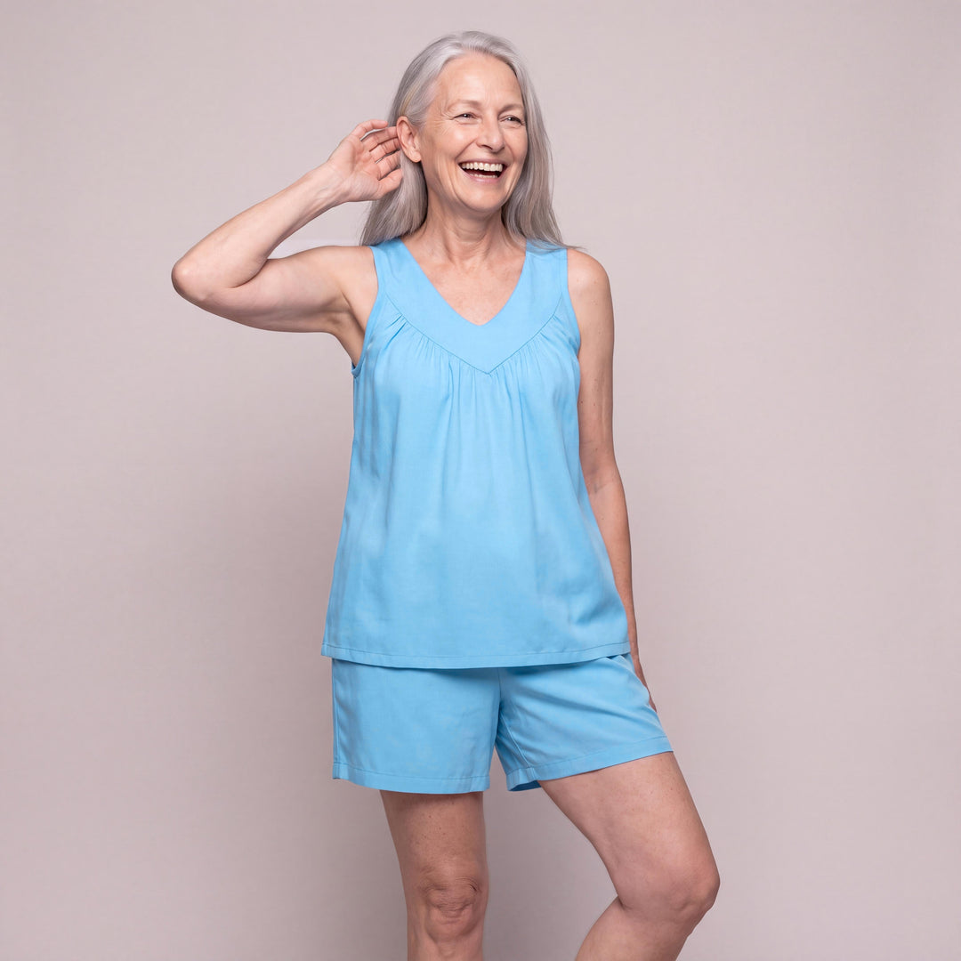 Island Cool-jams DayBasics Gathered Tank Top for women, soft and lightweight