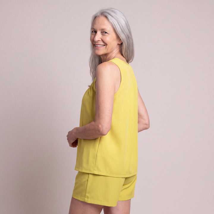 Lemon Cool-jams DayBasics Gathered Tank Top for women, breathable everyday fabric