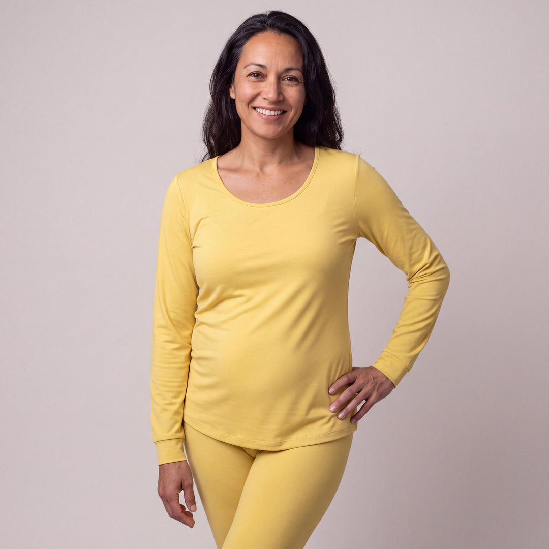 Lemon Cool-jams DayBasics Long Sleeve Cuff Top for women, gentle against the skin
