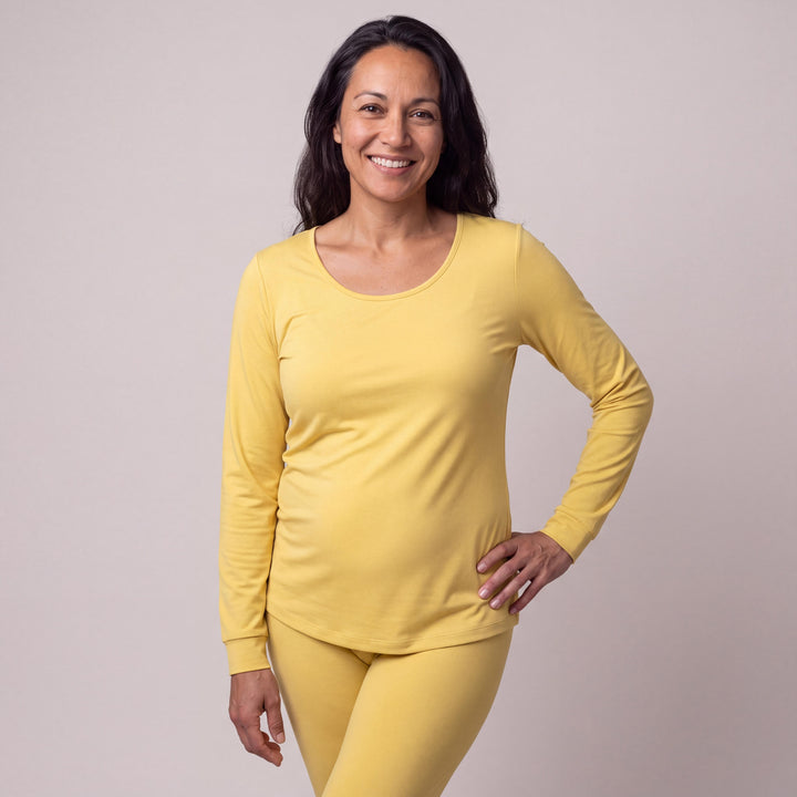Lemon Cool-jams DayBasics Long Sleeve Cuff Top for women, gentle against the skin