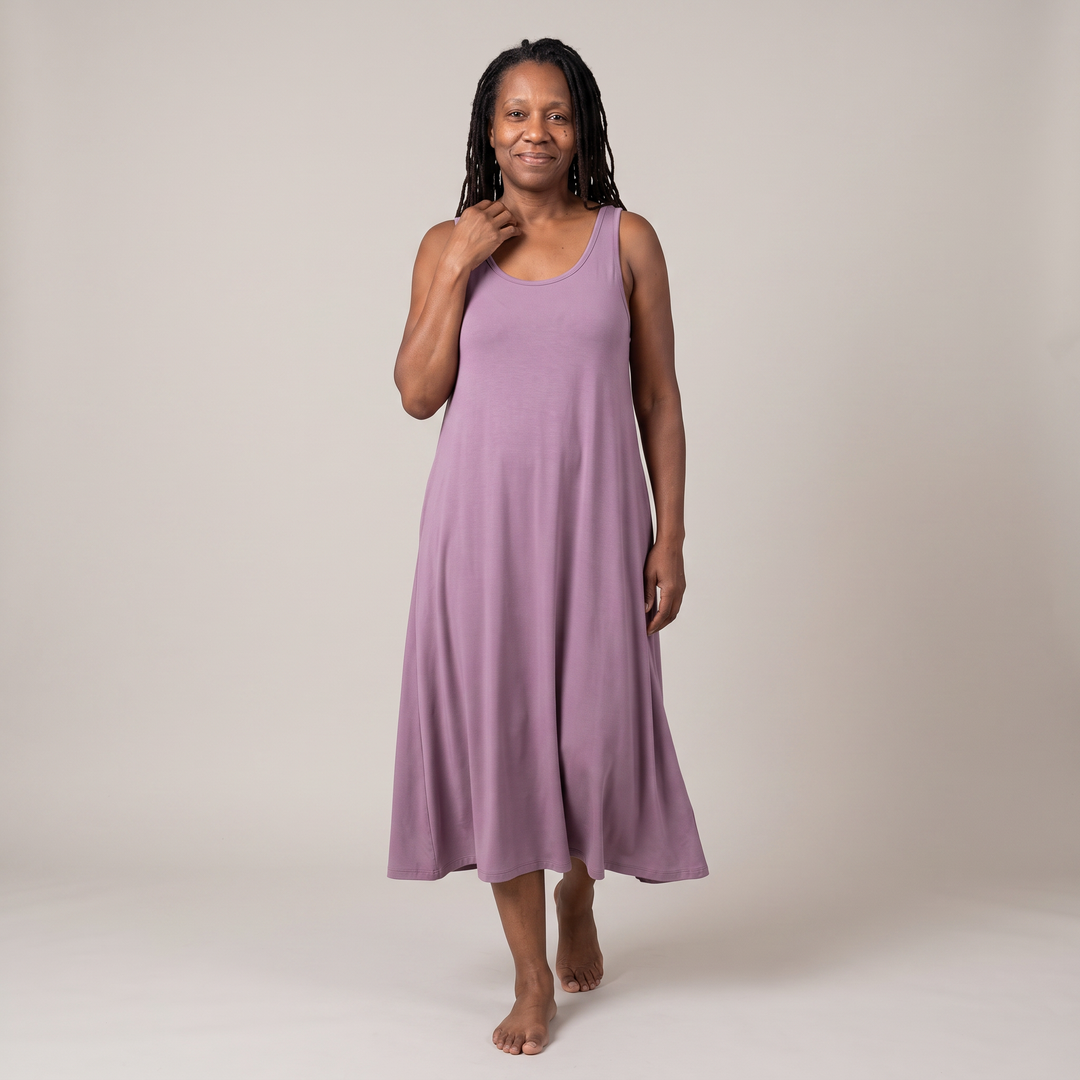 Violet Cool-jams DayBasics Long Tank Gown for women, soft and lightweight