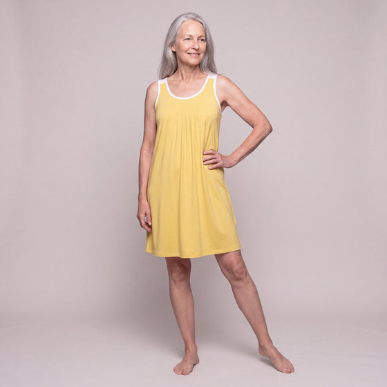 Pleated Front Sleeveless Nightgown