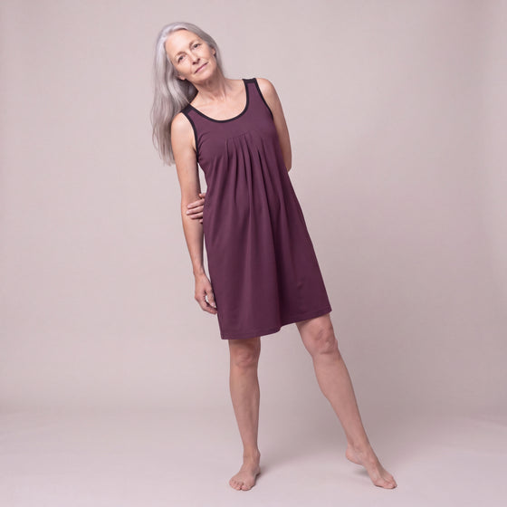 Pleated Front Sleeveless Nightgown