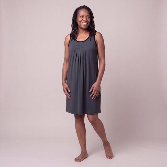 Pleated Front Sleeveless Nightgown