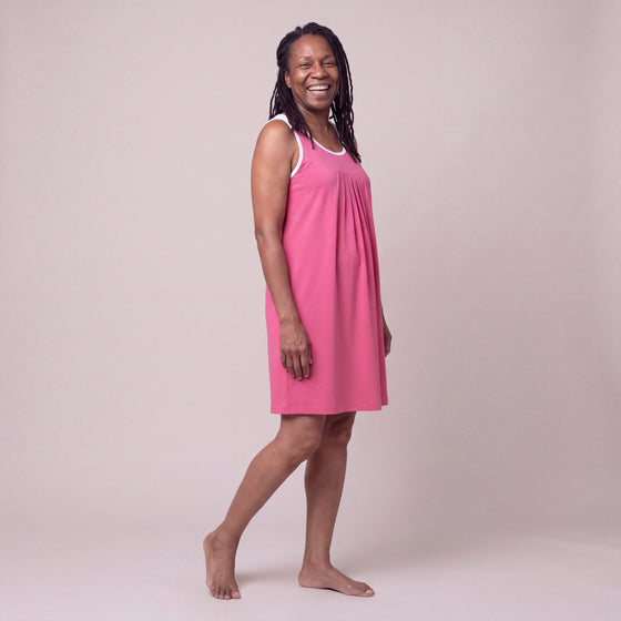 Pleated Front Sleeveless Nightgown
