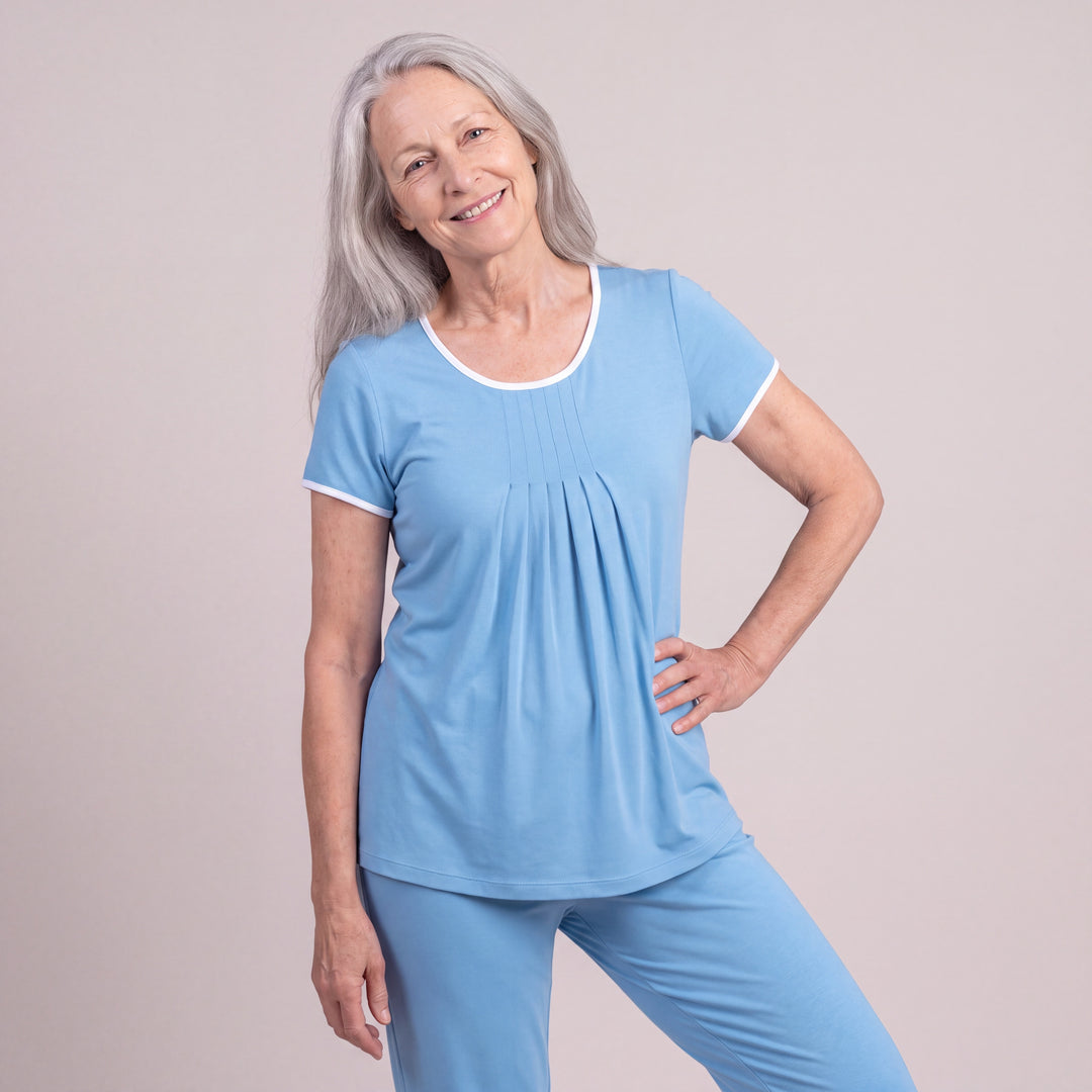 Women's DayBasics Pleated T-Shirt in Island