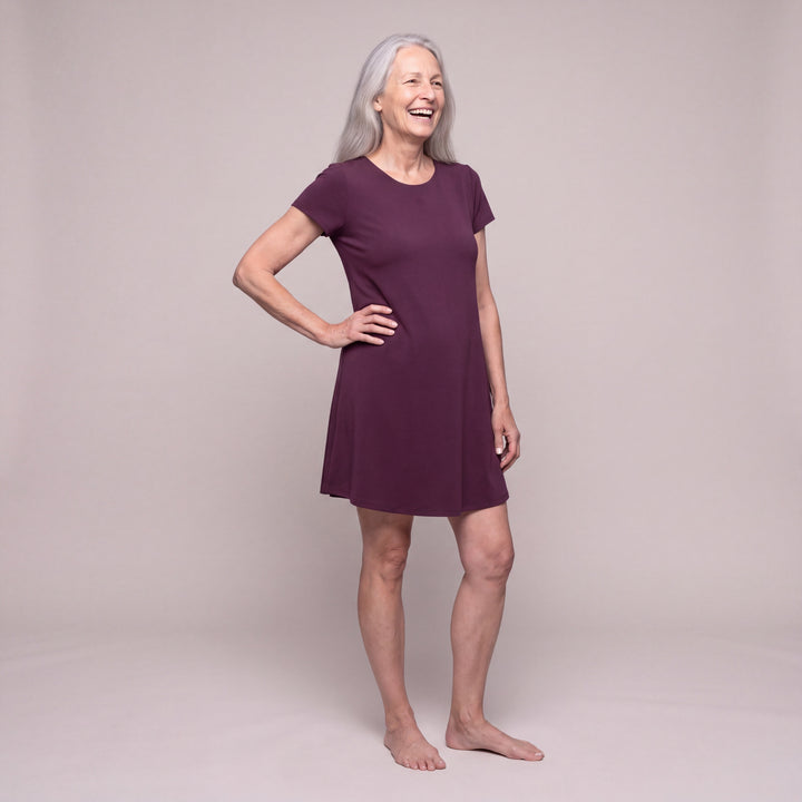 Merlot Cool-jams DayBasics Scoop Neck Nightshirt/Cover-up for women, lightweight DayBasics fabric