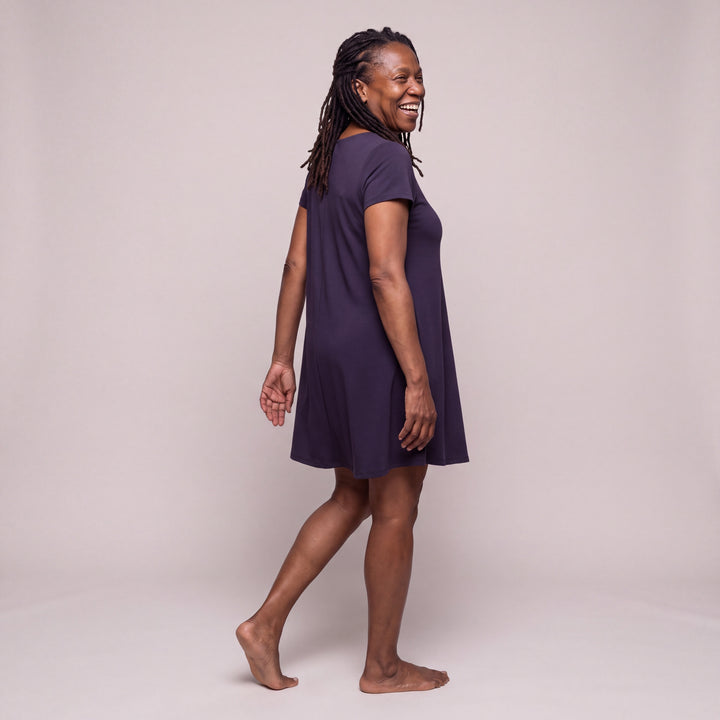 Navy Cool-jams DayBasics Scoop Neck Nightshirt/Cover-up for women, soft, breathable sleepwear for women