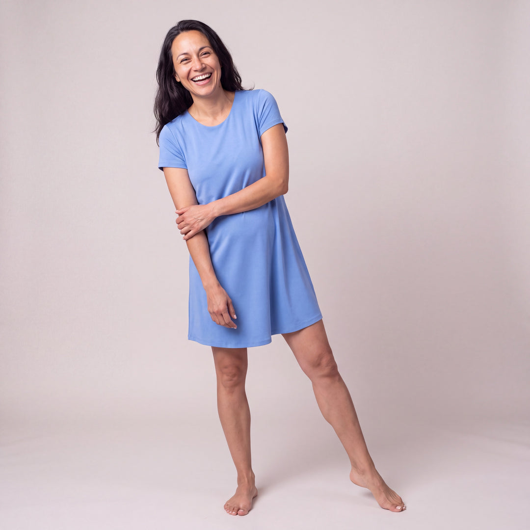 Women's DayBasics Scoop Neck Nightshirt/Cover-up in Sky Blue