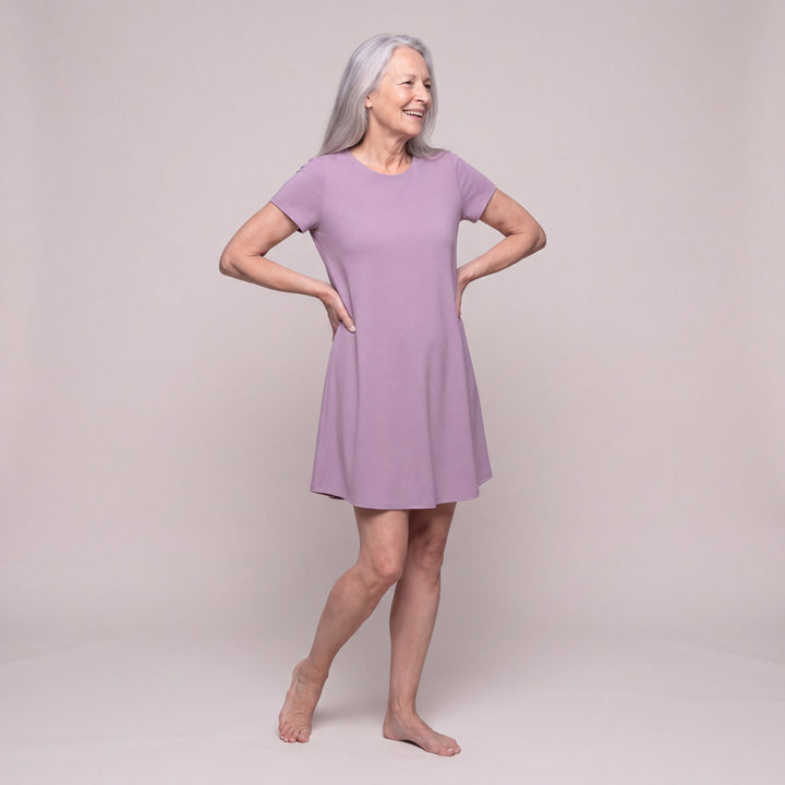 Violet Cool-jams DayBasics Scoop Neck Nightshirt/Cover-up for women, soft everyday sleepwear