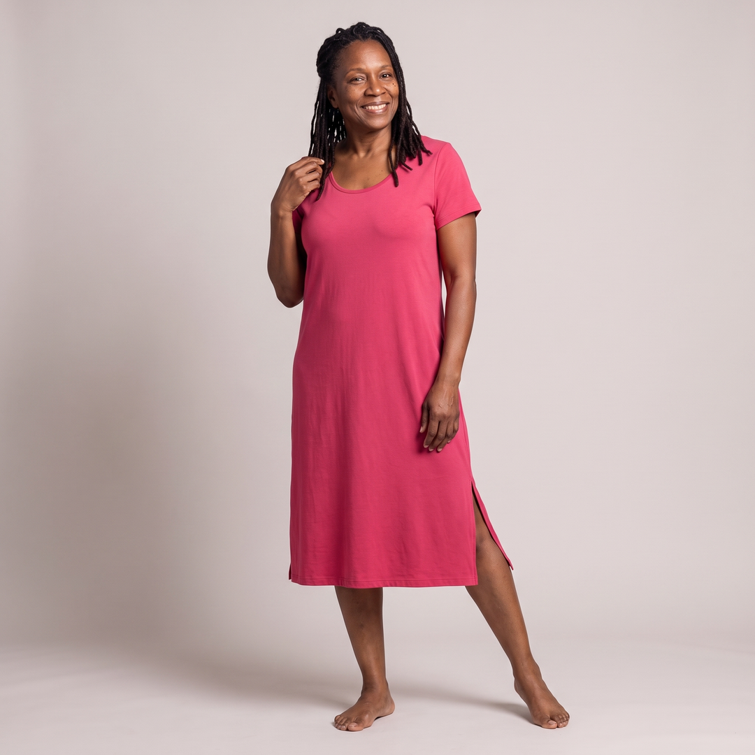 Raspberry Cool-jams DayBasics Scoop Neck Nightshirt for women, easy everyday sleepwear