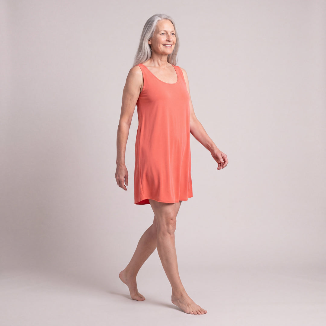 Women's DayBasics Scoop Neck Short Tank Nightgown/Coverup in Coral