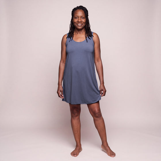 Scoop Neck Short Tank Nightgown, cover-up