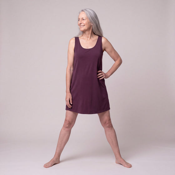 Scoop Neck Short Tank Nightgown, cover-up