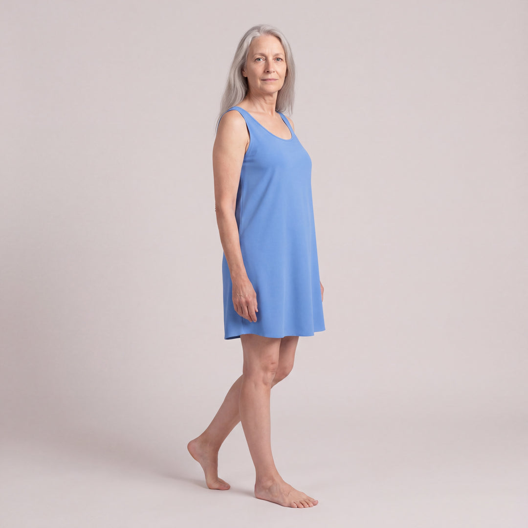Women's DayBasics Scoop Neck Short Tank Nightgown/Coverup in Sky Blue