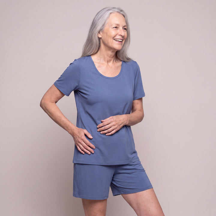 Dusk Blue Cool-jams DayBasics Scoop T-Shirt for women, breathable everyday fabric
